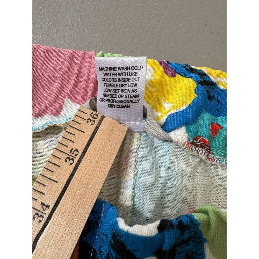 Hester & Orchard Shorts Womens Sz Large Floral Linen Blend Boho Artsy Tropical - Picture 9 of 10